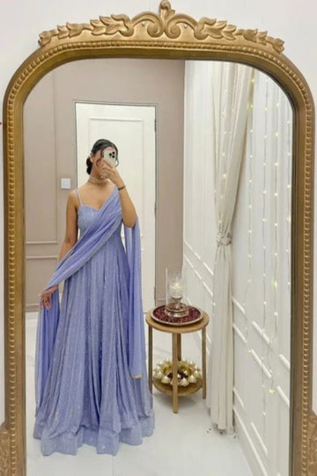 Elegant Lavender Party Gown for Women Trendy Western Wear