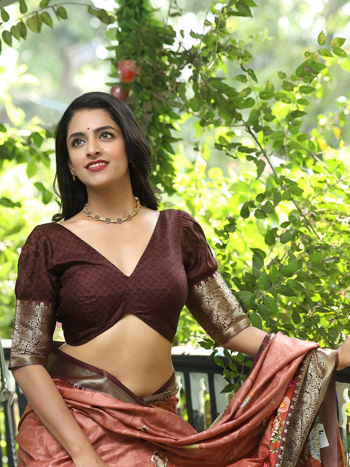 Festival Wear Brown Color Soft Silk Saree