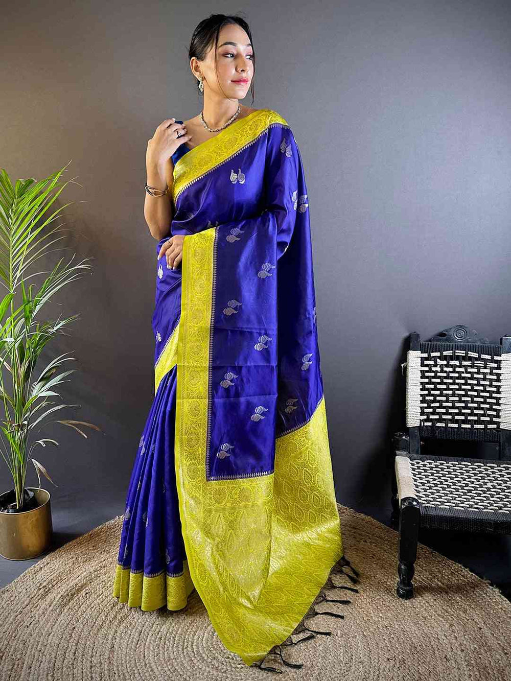 Festival Wear Elegant Purple Color Soft Silk Saree with Gold Zari Accents