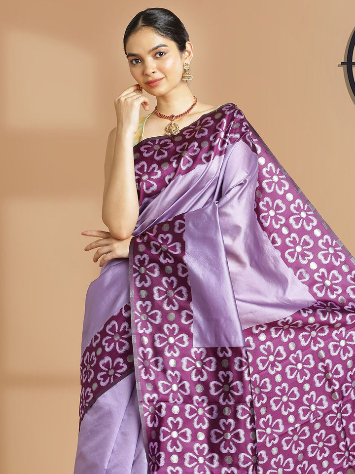 Festival Wear Lavender Color Soft Silk Saree
