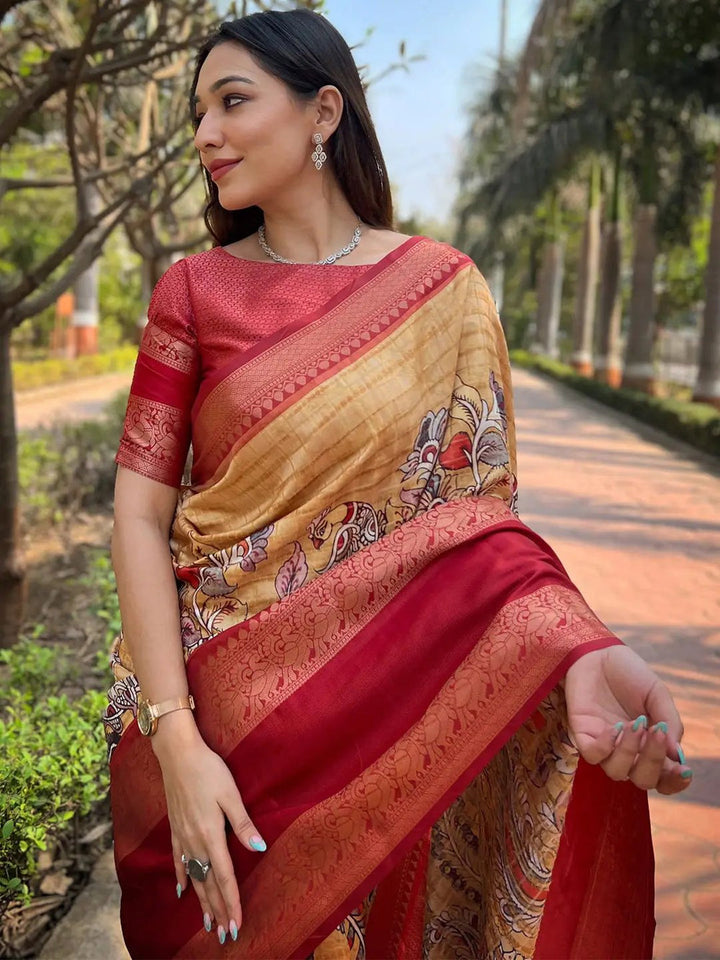Festival Wear Mustard Color Soft Silk Saree