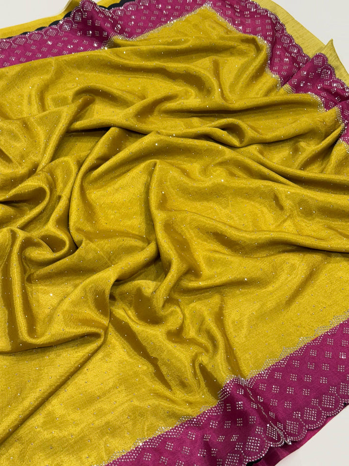 Festival Wear Mustard Color Soft Silk Saree