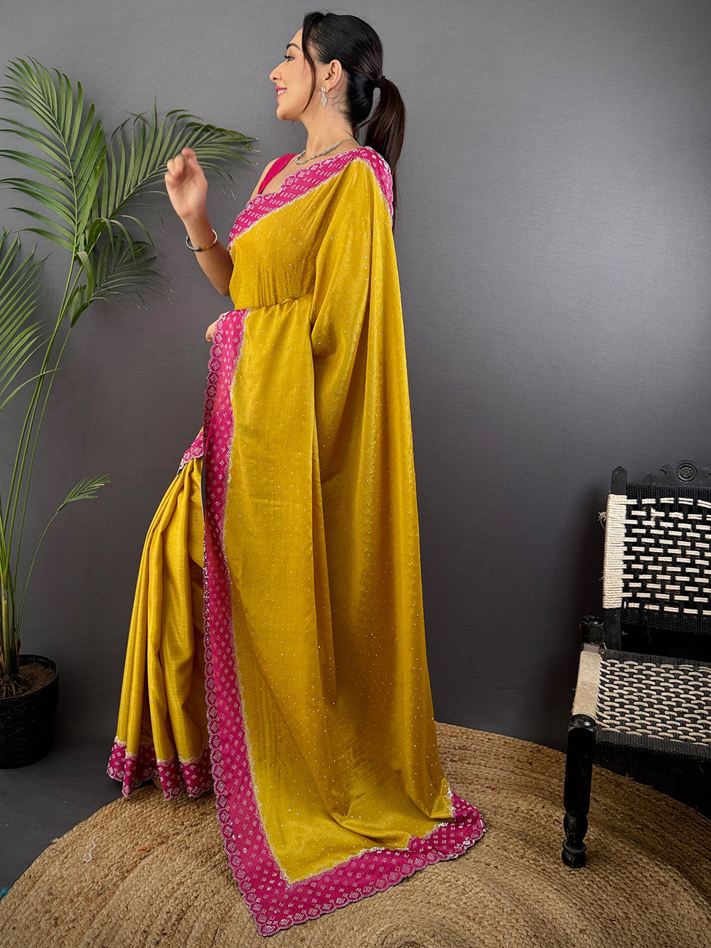Festival Wear Mustard Color Soft Silk Saree