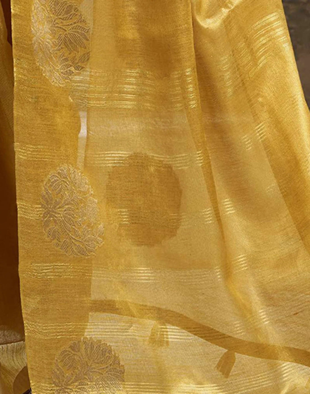 Festival Wear Mustard Yellow Color Soft Silk Woven Saree