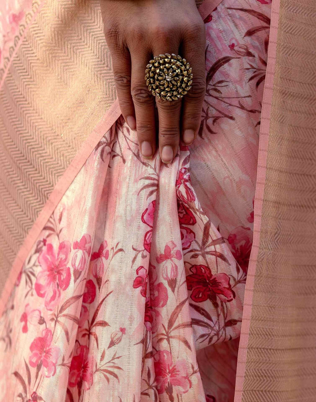 Festival Wear Peach Color Soft Silk Printed Saree