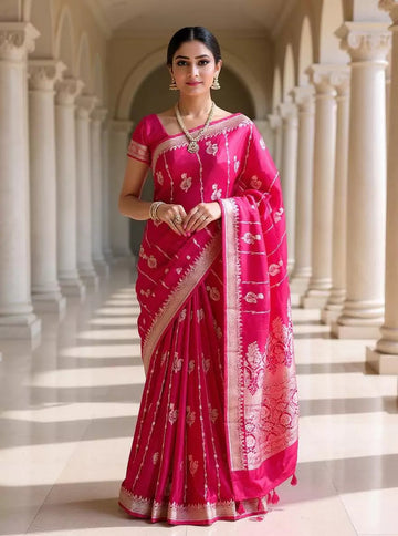 Festival Wear Pink Color Soft Silk Saree