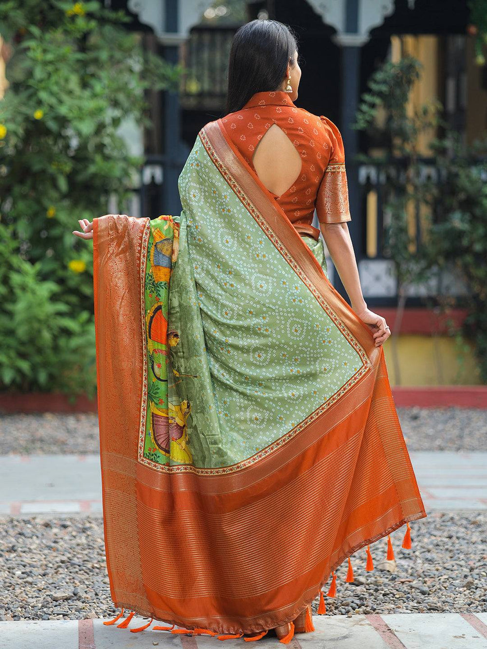 Festival Wear Pista Color Soft Silk Saree