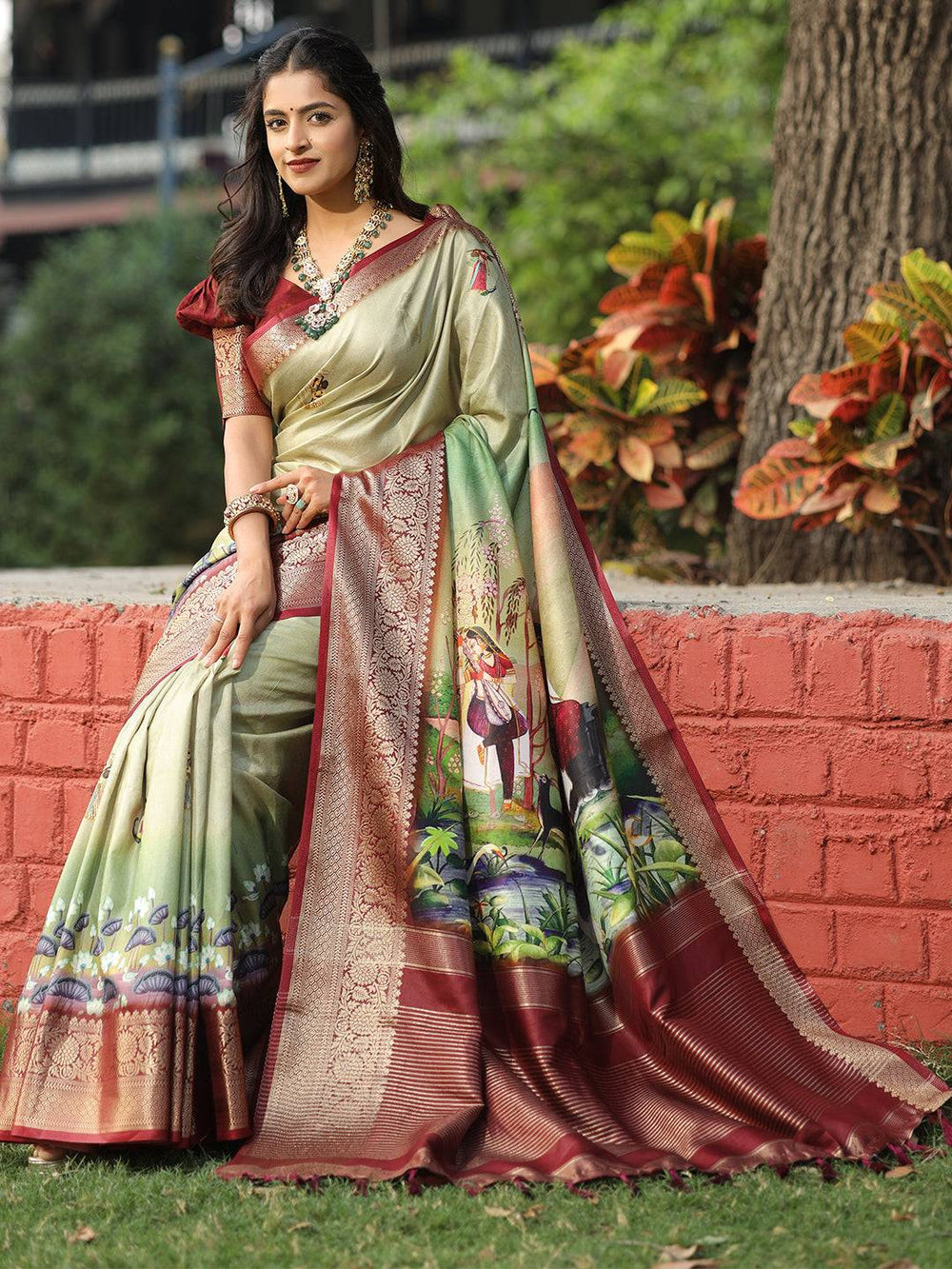Festival Wear Pista Color Soft Silk Saree