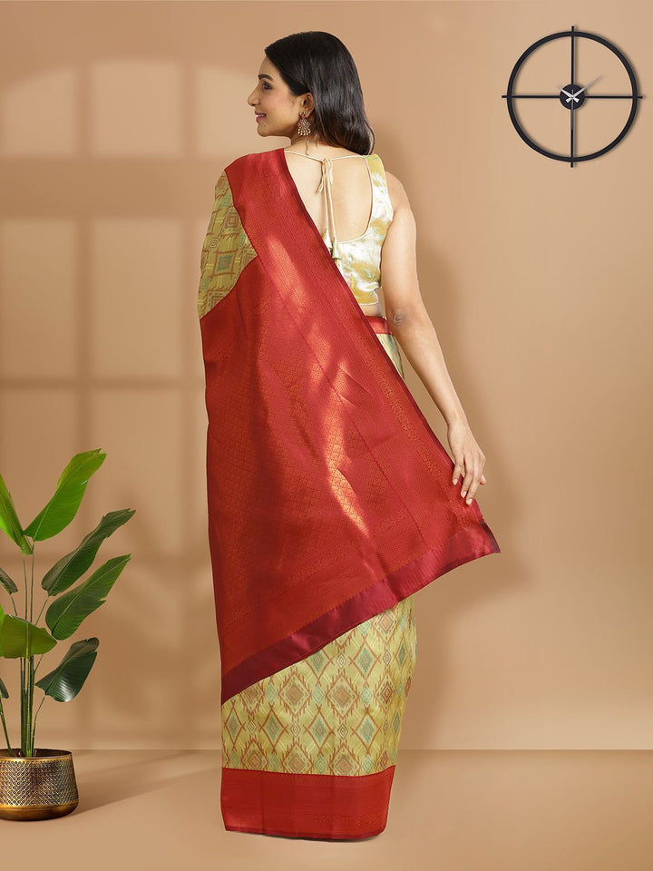Festival Wear Pista Green Color Soft Silk Saree