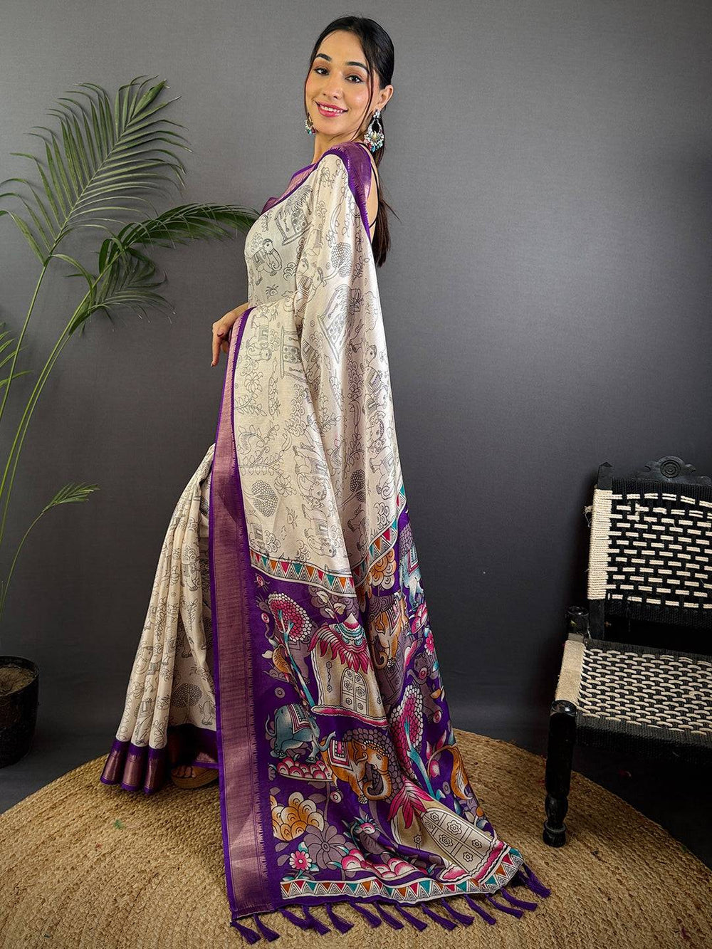 Festival Wear Purple Color Soft Silk Saree