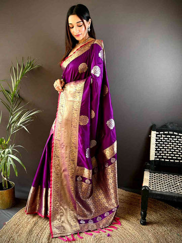Festival Wear Wine Color Kanjivaaram Soft Silk Saree