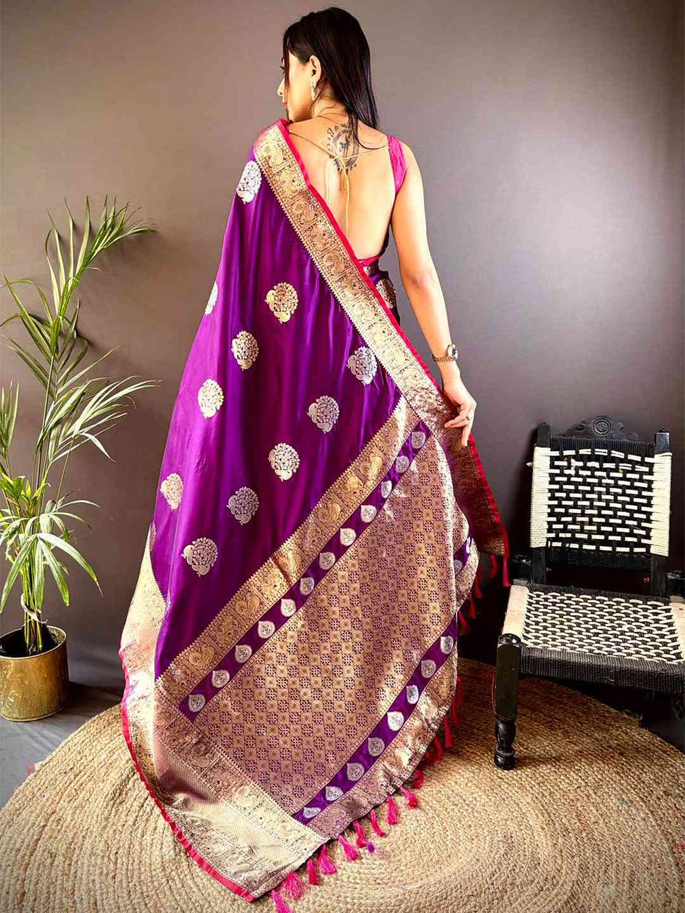 Festival Wear Wine Color Kanjivaaram Soft Silk Saree