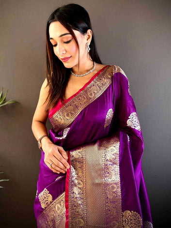 Festival Wear Wine Color Kanjivaaram Soft Silk Saree