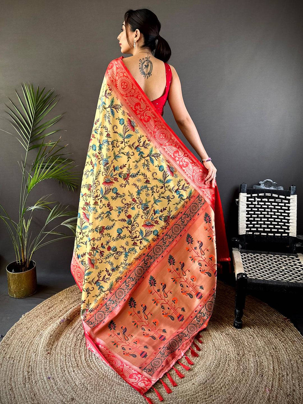 Festival Wear Yellow Color Soft Silk Saree