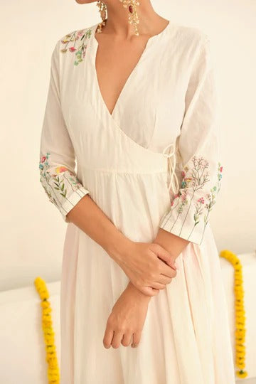 Designer White Ombre Ethnic Wear for Women Modern Indian Fashion