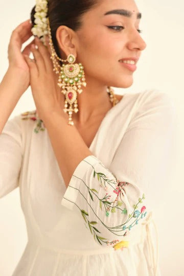 Designer White Ombre Ethnic Wear for Women Modern Indian Fashion