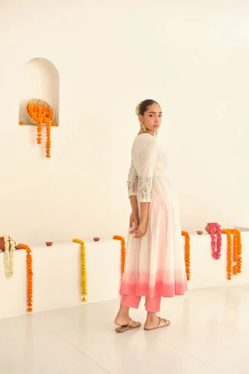 Designer White Ombre Ethnic Wear for Women Modern Indian Fashion