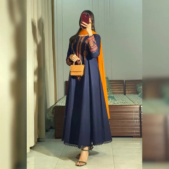 Women’s Traditional Navy Blue Outfit Graceful Ethnic Fashion