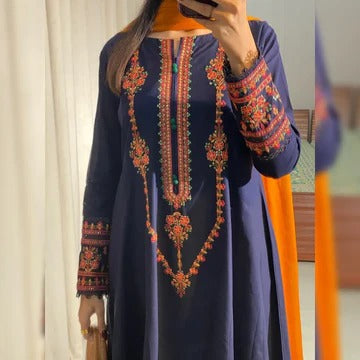 Women’s Traditional Navy Blue Outfit Graceful Ethnic Fashion