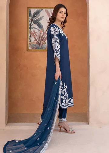 Designer Blue Embroidered Kurta Set Modern Ethnic Fashion