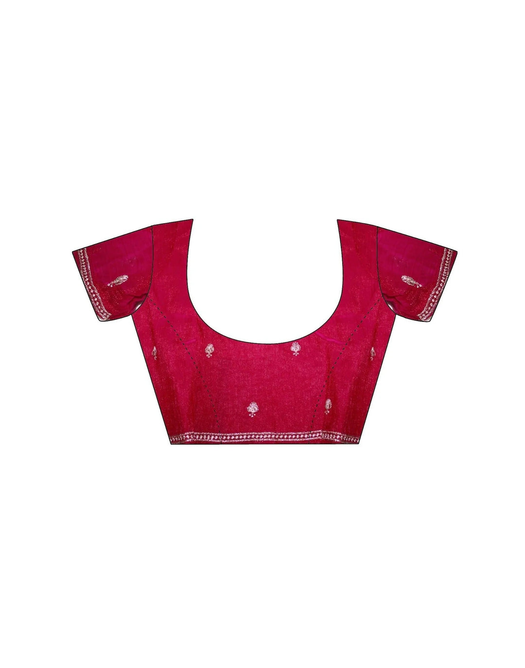 Party Wear Crimson Rose Color Soft Silk Saree