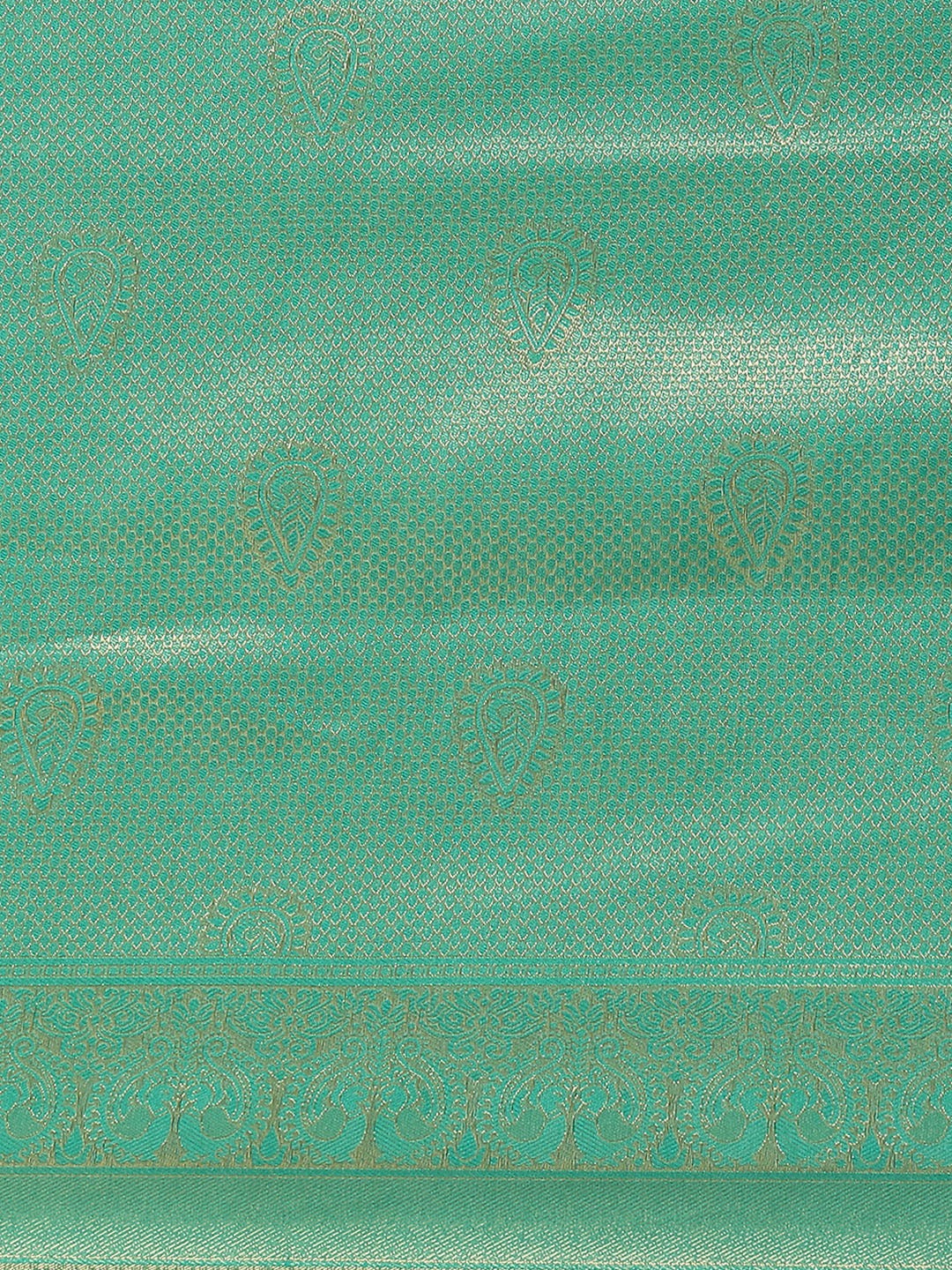 Party Wear Green and Gold Color Soft Silk Saree