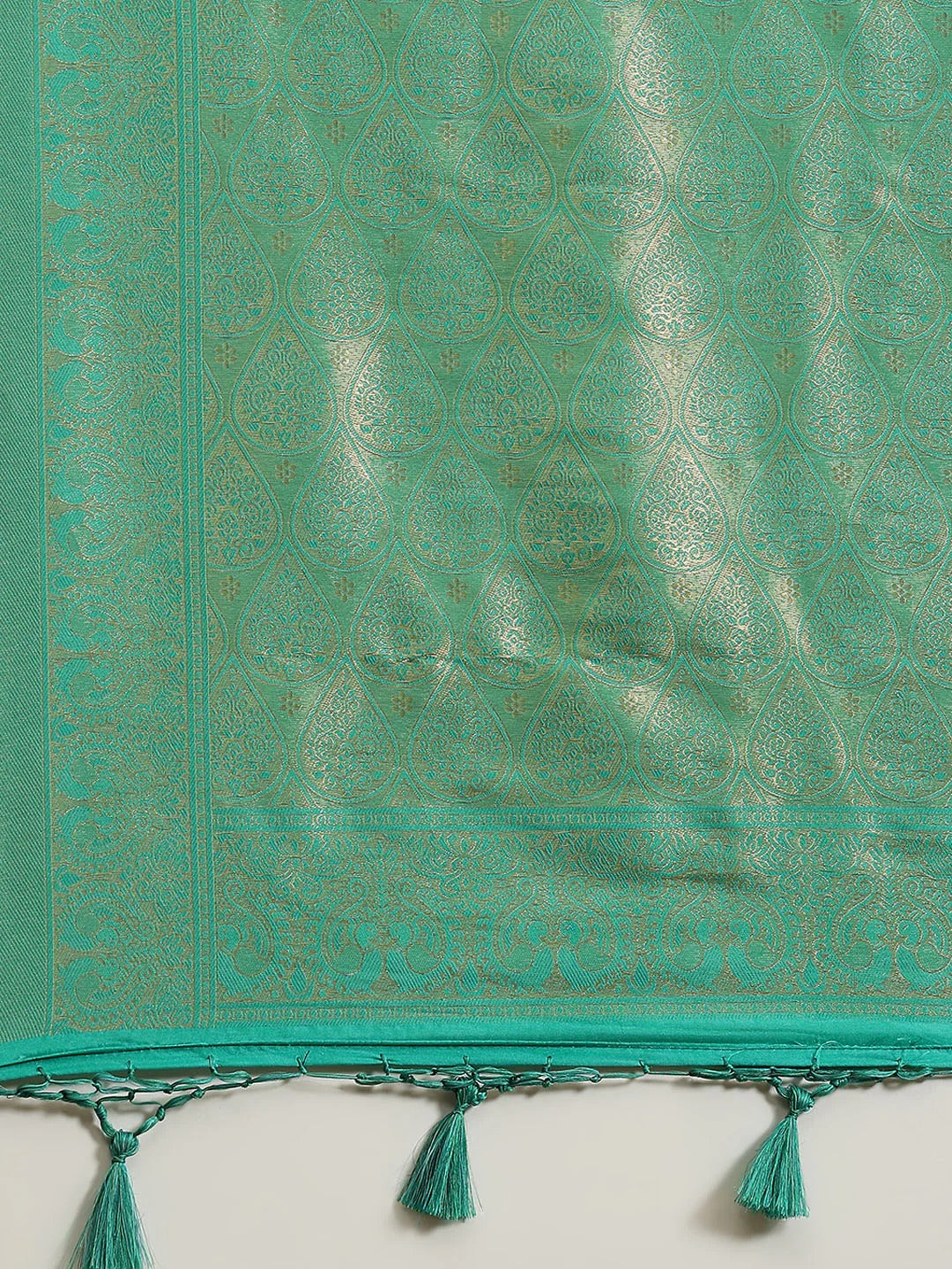 Party Wear Green and Gold Color Soft Silk Saree