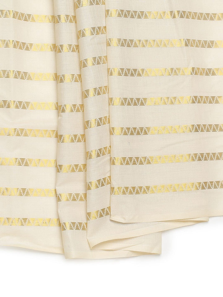 Party Wear Off White Color Cotton Soft Silk Saree