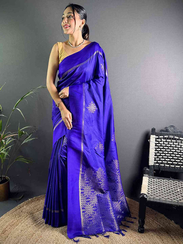 Party Wear Purple Color Soft Silk Saree