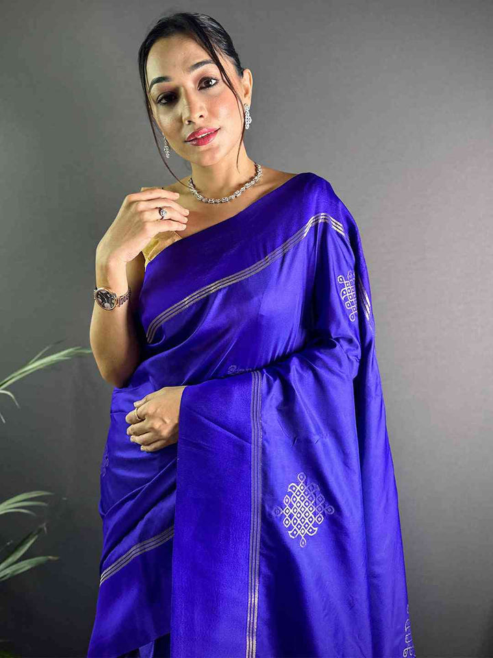 Party Wear Purple Color Soft Silk Saree