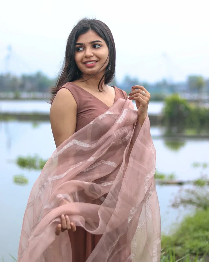 Designer Blush Pink Long Dress Modern Fashion for Women