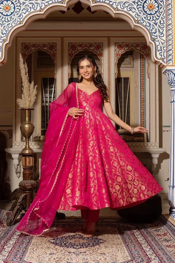 Designer Hot Pink Ethnic Wear for Women Modern Traditional Fashion