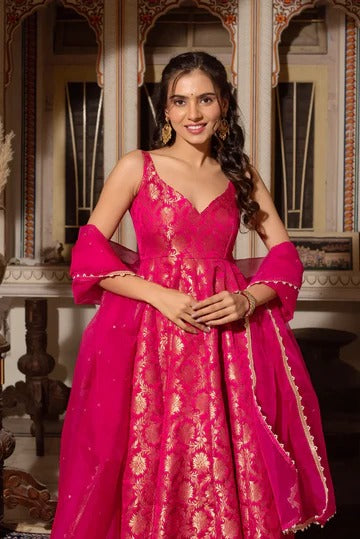 Designer Hot Pink Ethnic Wear for Women Modern Traditional Fashion