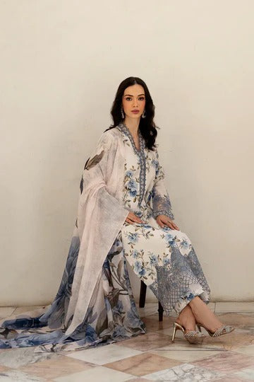 Stylish White Floral Ethnic Outfit for Women