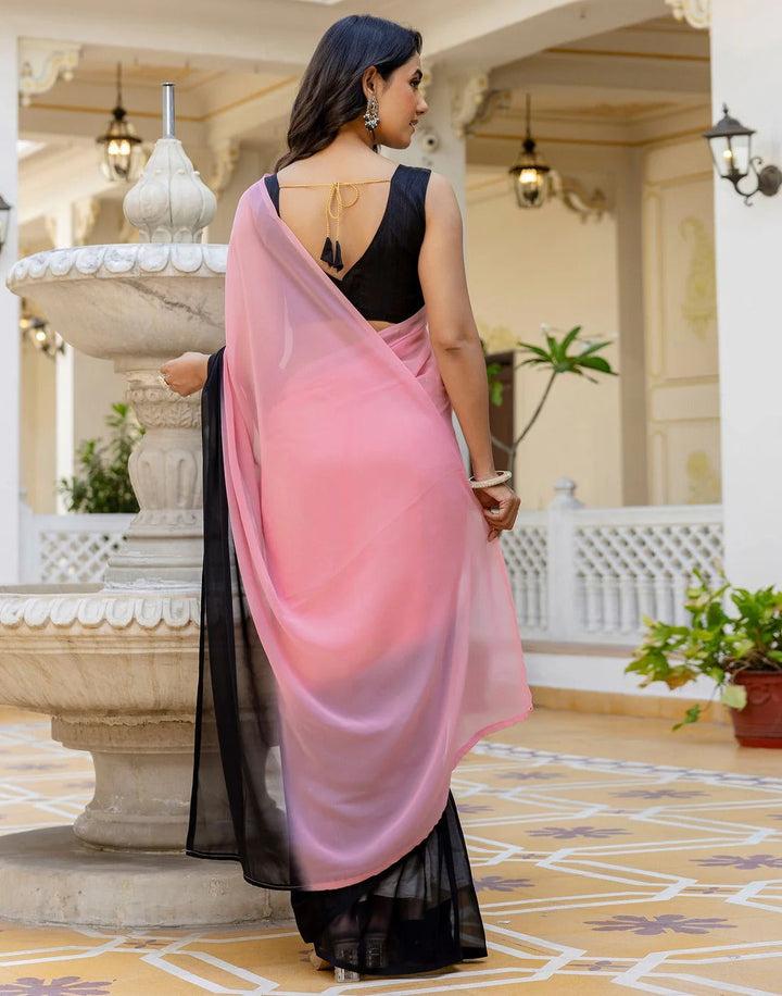 Wedding Wear Baby Pink Color Soft Silk Saree