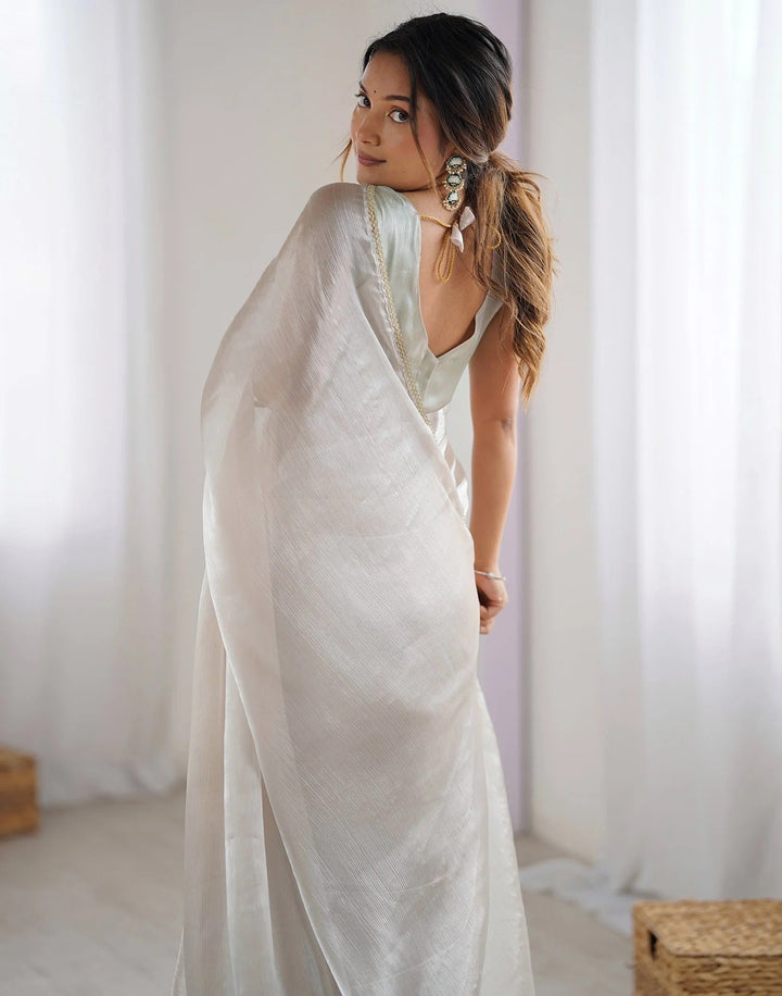 Wedding Wear Beige Color Soft Silk Saree