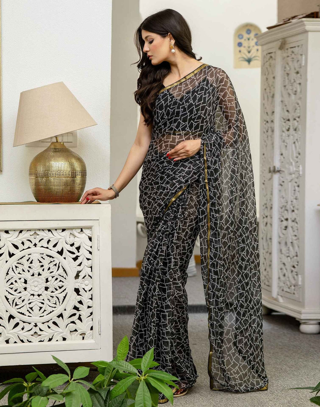 Wedding Wear Black Color Soft Silk Saree
