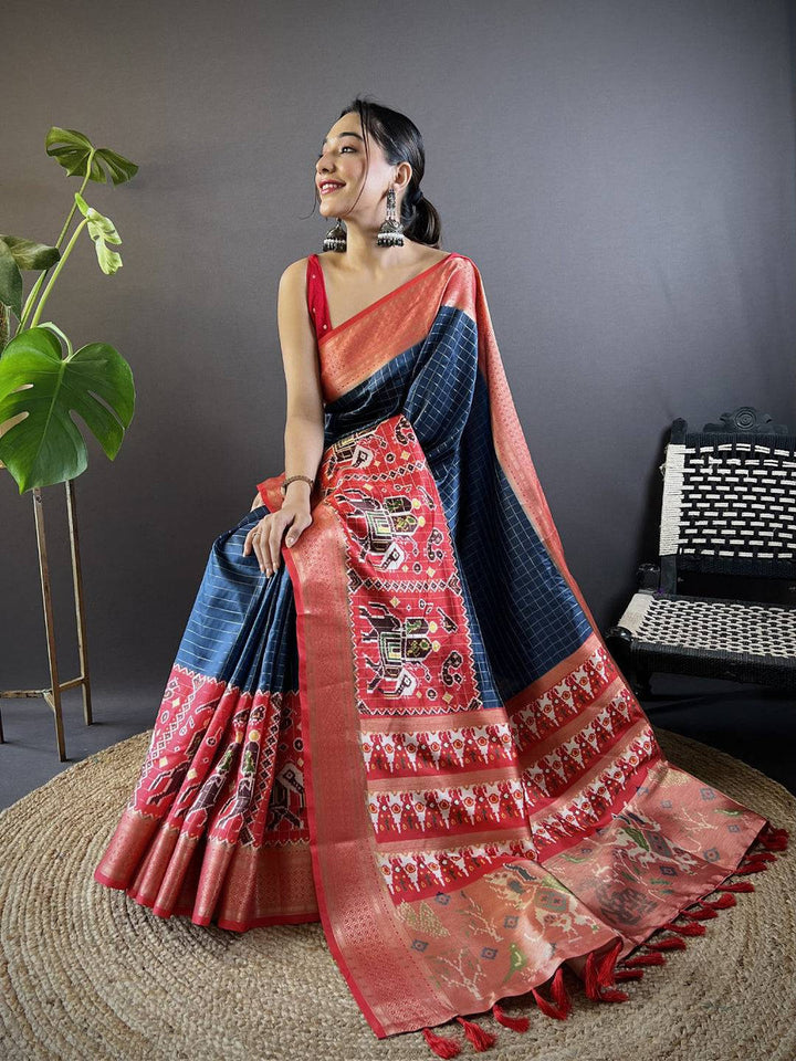 Wedding Wear Blue Color Banarasi Silk Saree