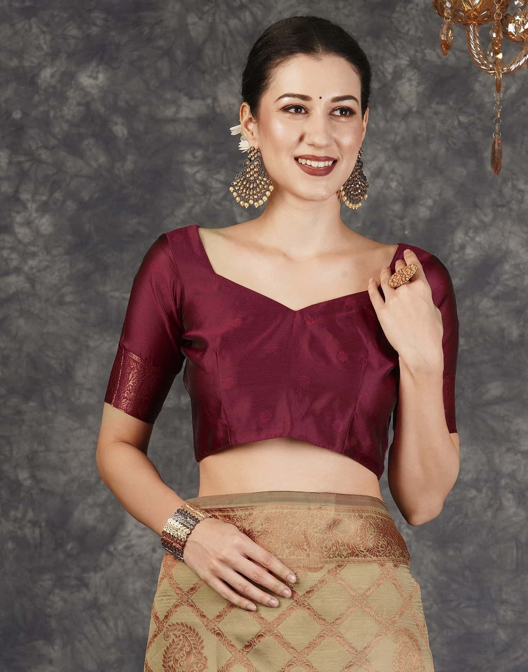 Wedding Wear Brown Color Banarasi Silk Woven Saree With Tassels