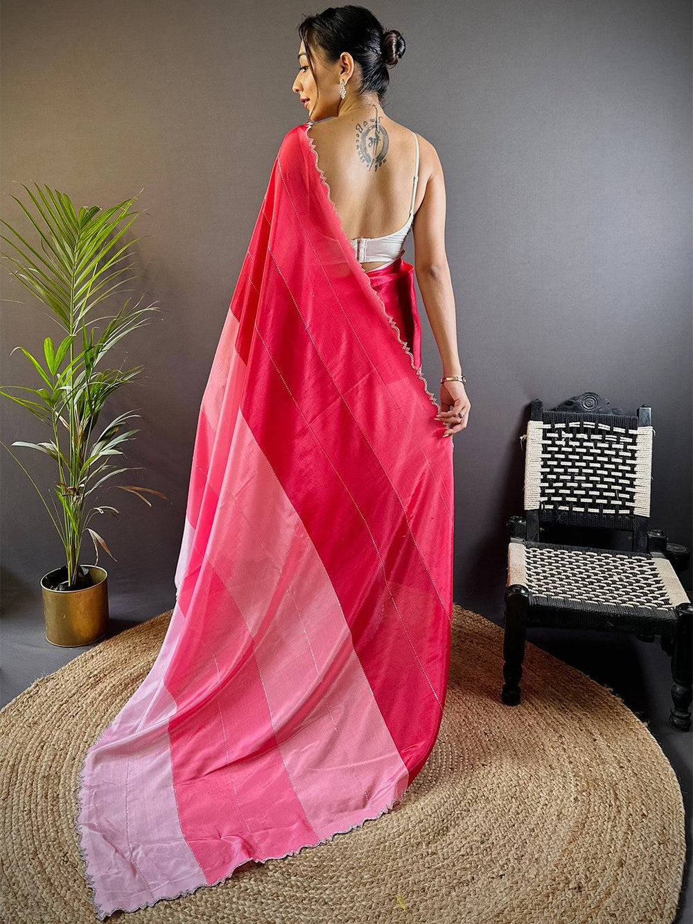 Wedding Wear Elegant Rainbow Color Soft Silk Saree