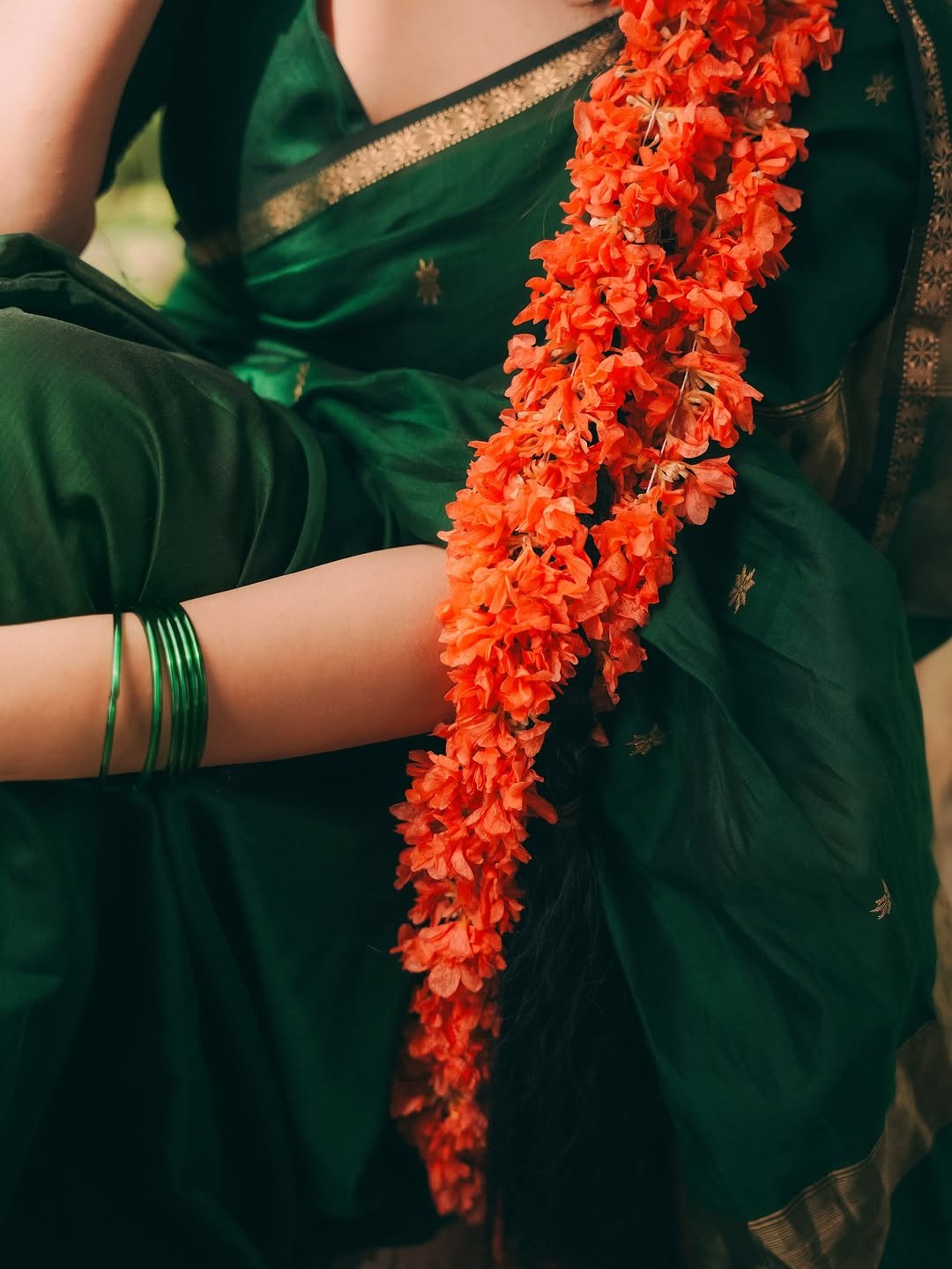 Wedding Wear Green Color Maheshwari Silk Saree