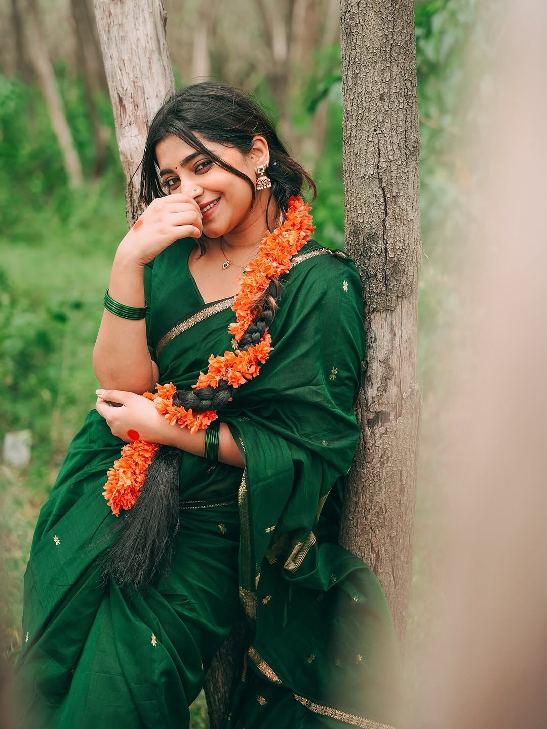Wedding Wear Green Color Maheshwari Silk Saree