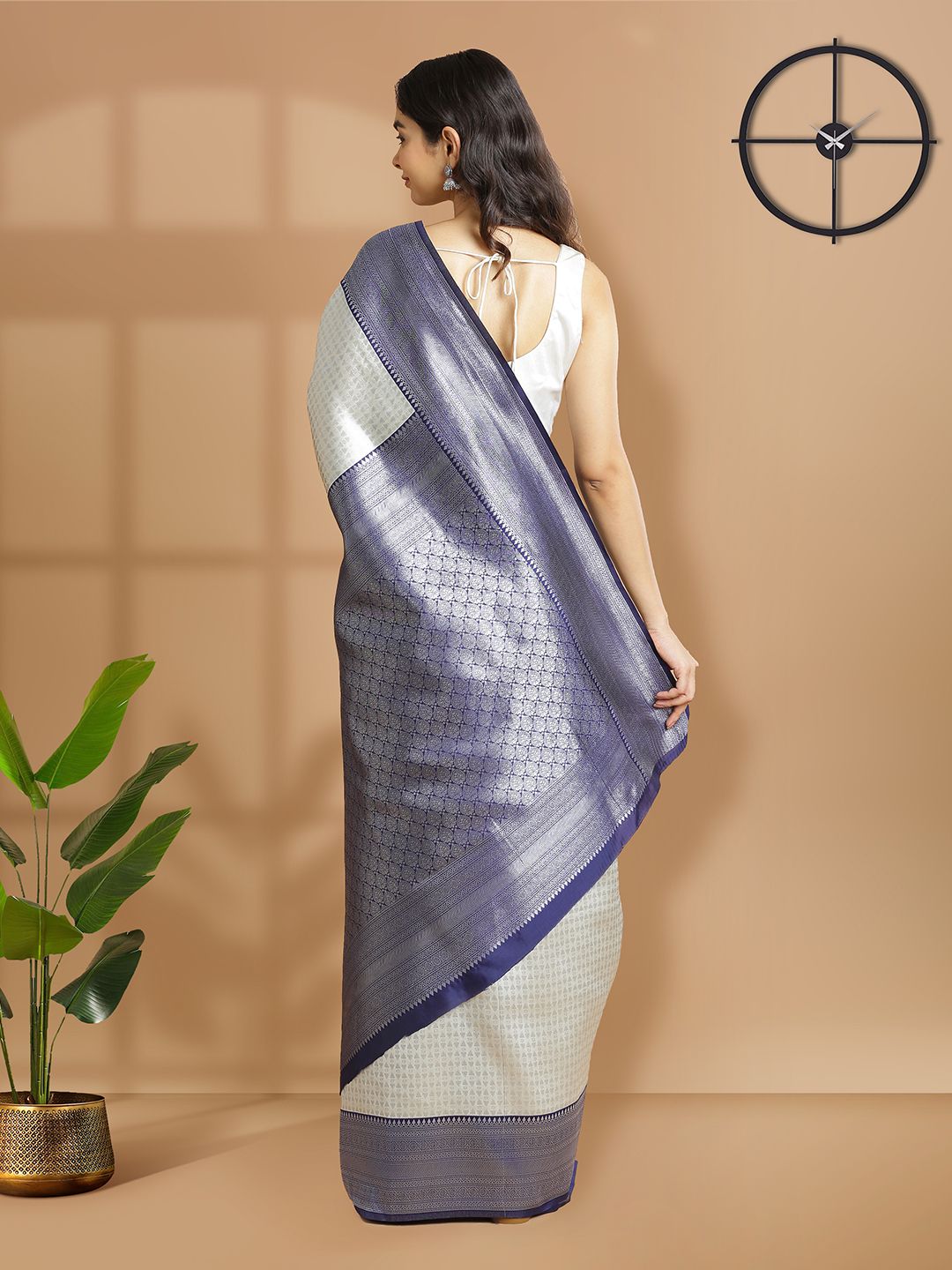 Wedding Wear Grey Color Soft Silk Saree