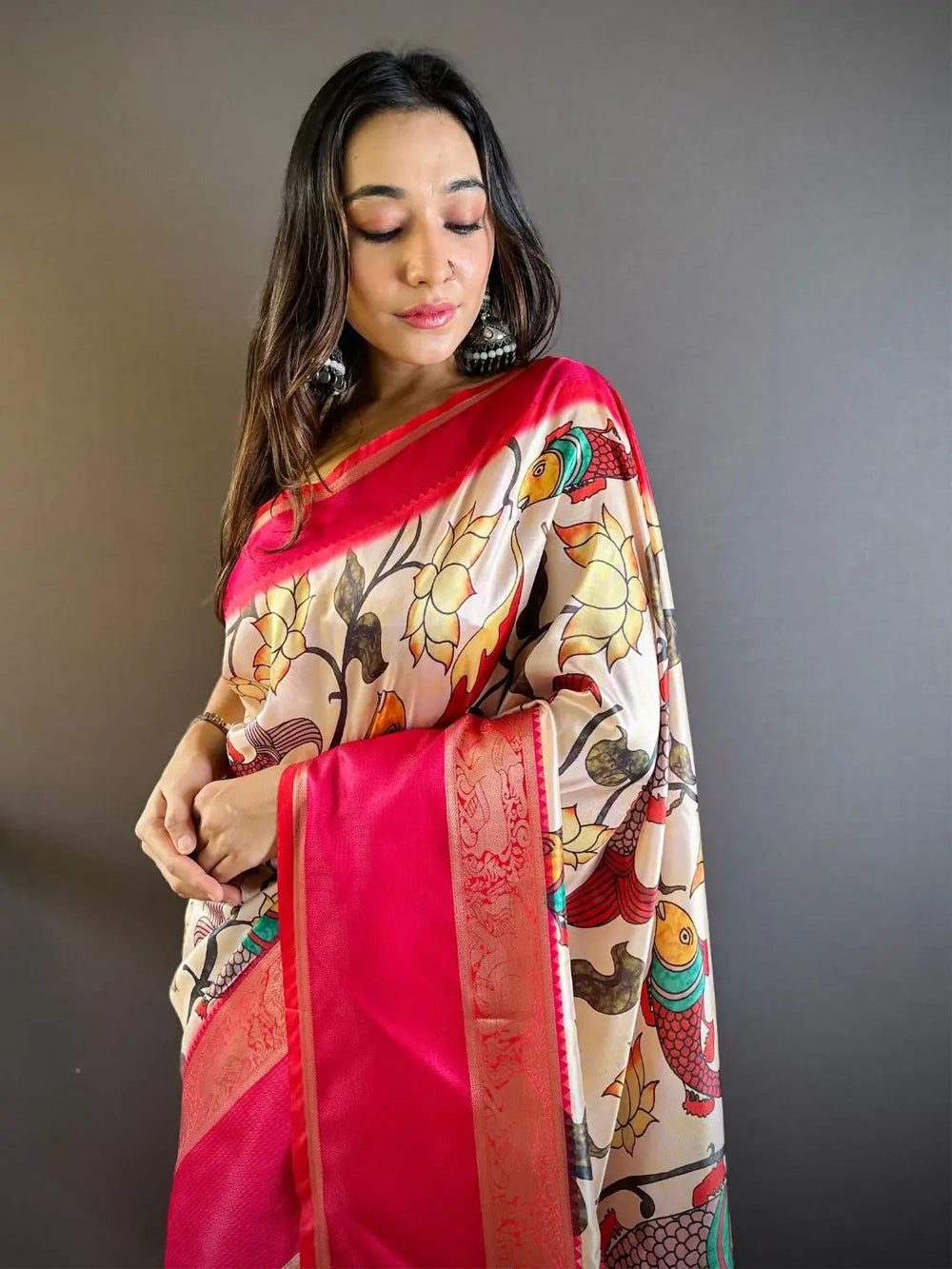 Wedding Wear Ivory Color Banarasi Silk Saree