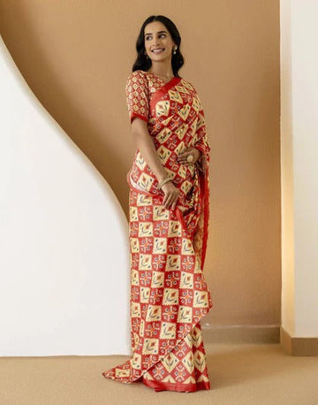 Wedding Wear Light Yellow Color Soft Silk Printed Saree