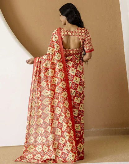 Wedding Wear Light Yellow Color Soft Silk Printed Saree