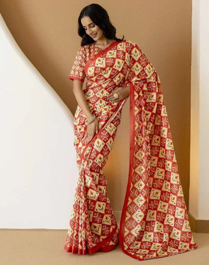 Wedding Wear Light Yellow Color Soft Silk Printed Saree