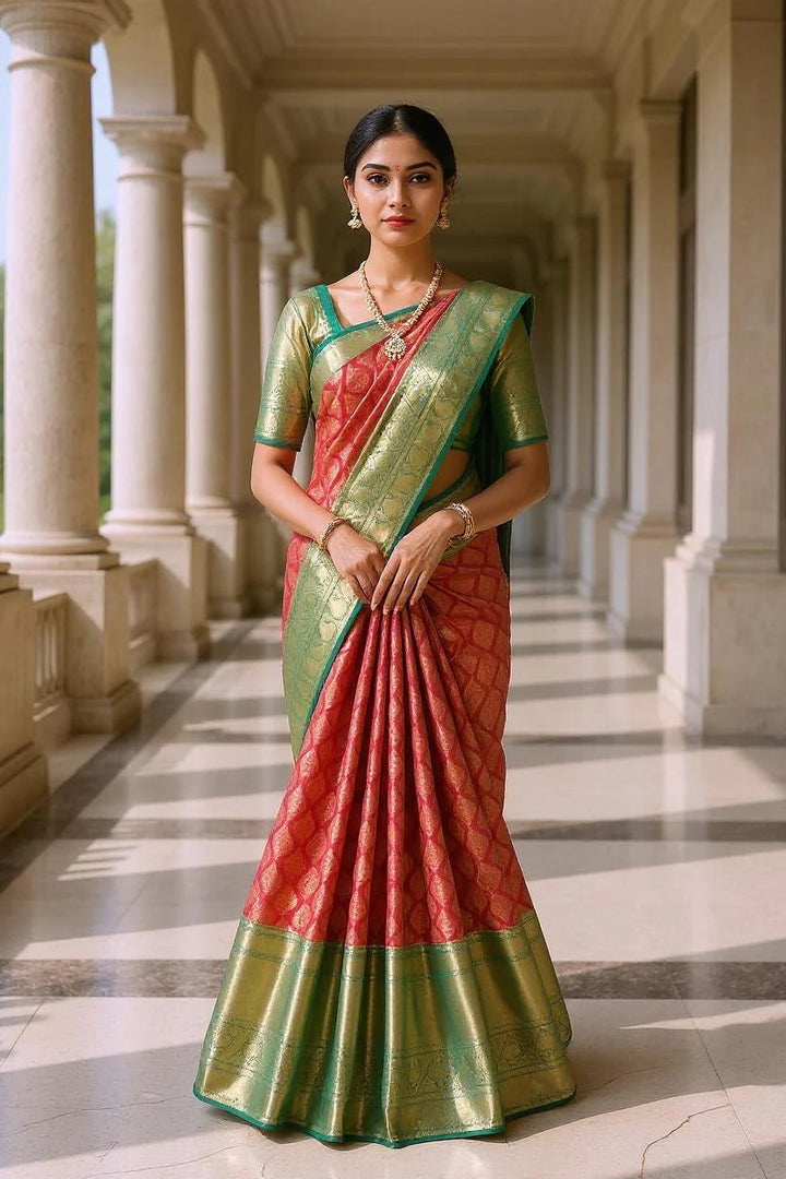 Wedding Wear Maroon Color Soft Silk Saree