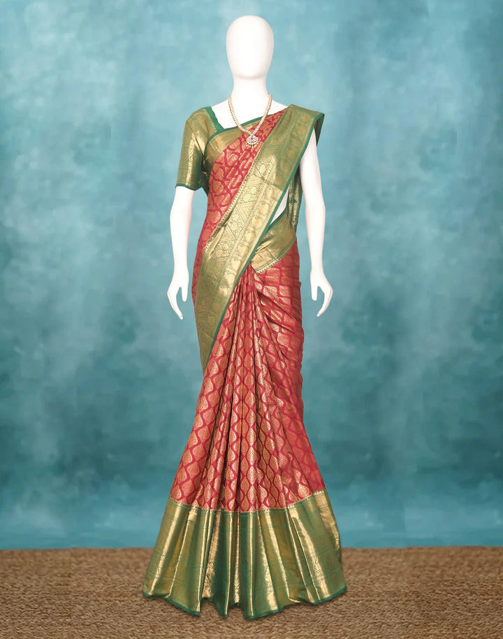 Wedding Wear Maroon Color Soft Silk Saree