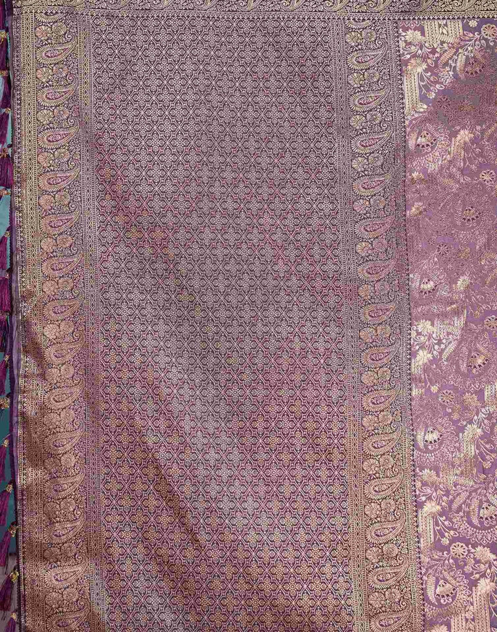 Wedding Wear Mauve Color Soft Silk Woven Saree